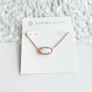 Kendra Scott white Pearl Elisa Pendant Necklace Rose Gold